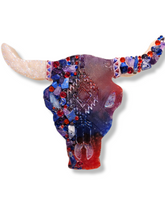 Load image into Gallery viewer, Large Aztec Bull Skull with Fringe - Freshie - Car Air Freshener