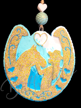 Load image into Gallery viewer, Horseshoe with Girl & Horse Freshie - Car Air Freshener
