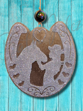 Load image into Gallery viewer, Horseshoe with Girl & Horse Freshie - Car Air Freshener