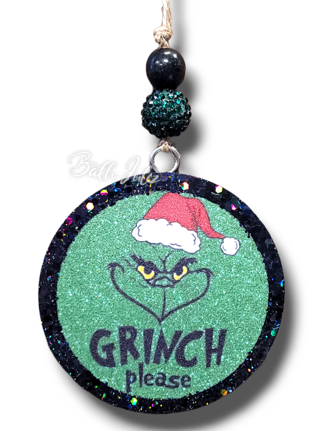 Glitter Grinch Car Freshie - Christmas Car Air Freshener