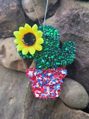Potted Cactus Car Freshie - Aroma Bead Air Freshener