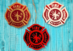 Fireman Badge Maltese Cross Freshie- Car Air Freshener
