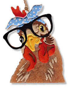 Chicken with Glasses Car Freshie