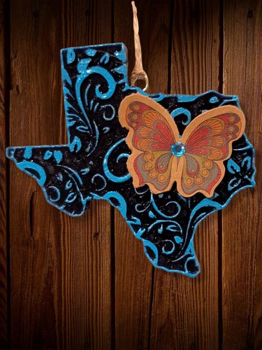 Tooled Leather Texas Freshie - Car Air Freshener