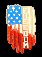 Load image into Gallery viewer, &quot;Freedom&quot; Distressed American Flag Freshie - Car Air Freshener