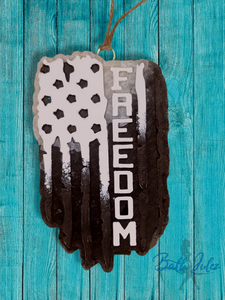 "Freedom" Distressed American Flag Freshie - Car Air Freshener
