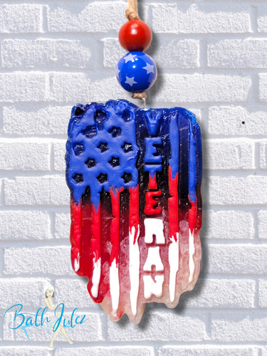 Veteran Distressed American Flag Freshie - Car Air Freshener