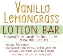 Load image into Gallery viewer, Vanilla Lemongrass Lotion Bar